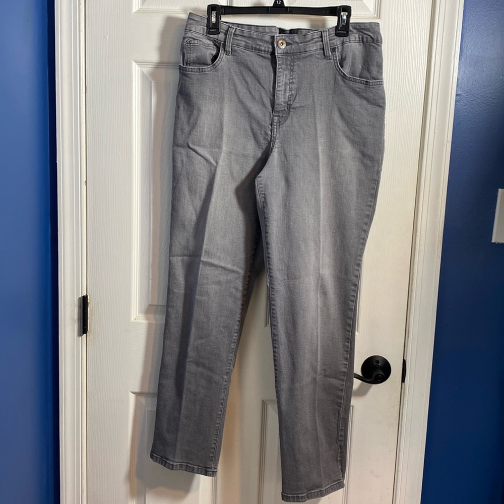Bandolino Mandie Gray Stretch Jeans Size 16